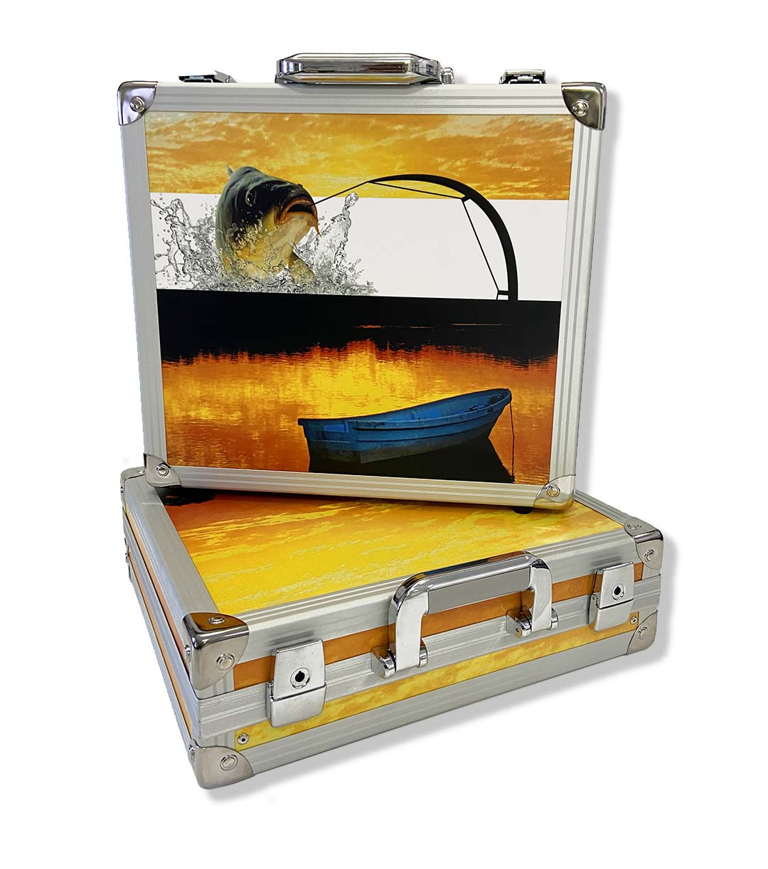 valigetta da pesca professionale robusta in metallo